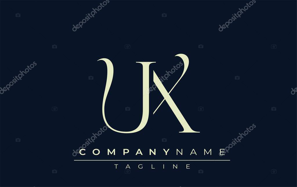 UX abstract Logo. Elegantly Designed Minimalist Monogram Logo with Stylish Lettering. Sophisticated and sleek minimalist monogram showcasing unique lettering design.