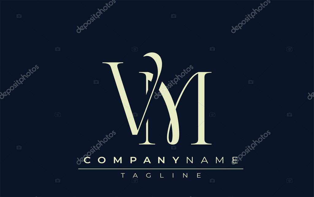 VM abstract Logo. Elegantly Designed Minimalist Monogram Logo with Stylish Lettering. Sophisticated and sleek minimalist monogram showcasing unique lettering design.