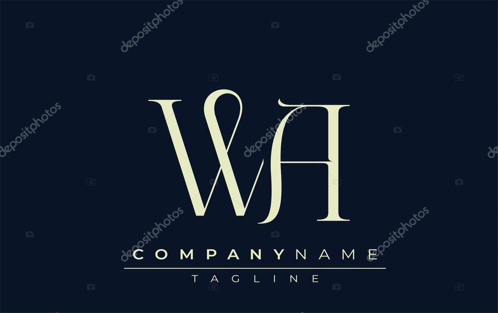 WA abstract Logo. Elegantly Designed Minimalist Monogram Logo with Stylish Lettering. Sophisticated and sleek minimalist monogram showcasing unique lettering design.