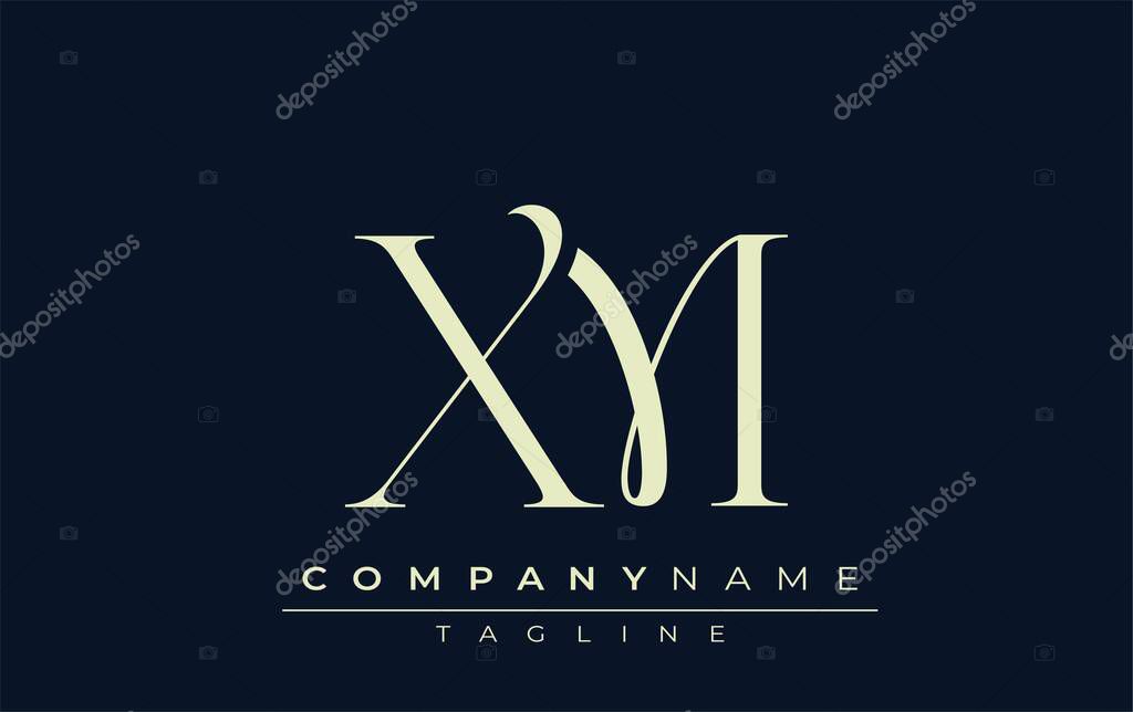XM abstract Logo. Elegantly Designed Minimalist Monogram Logo with Stylish Lettering. Sophisticated and sleek minimalist monogram showcasing unique lettering design.