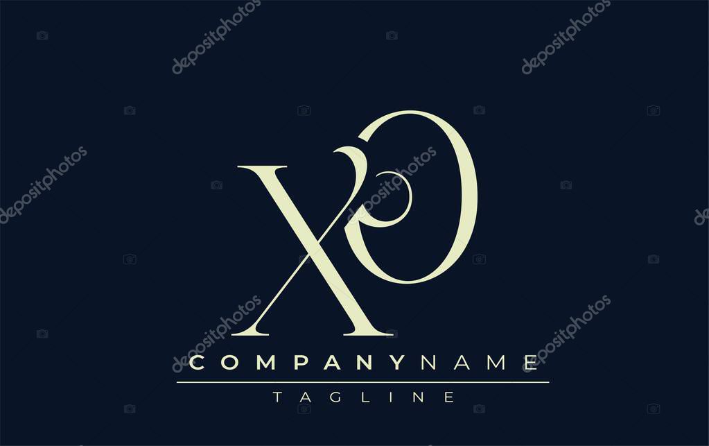 XO abstract Logo. Elegantly Designed Minimalist Monogram Logo with Stylish Lettering. Sophisticated and sleek minimalist monogram showcasing unique lettering design.