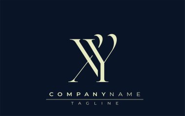 XY soyut logosu. Zarif Tasarlanmış Minimalist Monogram Logosu ve Şık Harfler. Sofistike ve gösterişli minimalist monogram benzersiz harf dizaynı.