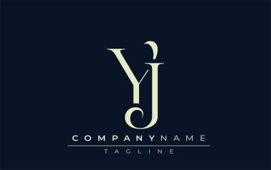 YJ soyut logosu. Zarif Tasarlanmış Minimalist Monogram Logosu ve Şık Harfler. Sofistike ve gösterişli minimalist monogram benzersiz harf dizaynı.