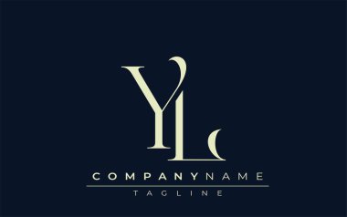 YL soyut logosu. Zarif Tasarlanmış Minimalist Monogram Logosu ve Şık Harfler. Sofistike ve gösterişli minimalist monogram benzersiz harf dizaynı.