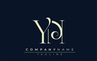 YN soyut logosu. Zarif Tasarlanmış Minimalist Monogram Logosu ve Şık Harfler. Sofistike ve gösterişli minimalist monogram benzersiz harf dizaynı.