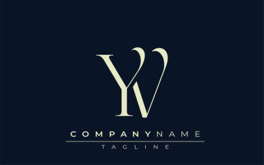 YV soyut logosu. Zarif Tasarlanmış Minimalist Monogram Logosu ve Şık Harfler. Sofistike ve gösterişli minimalist monogram benzersiz harf dizaynı.