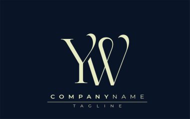 YW soyut logo. Zarif Tasarlanmış Minimalist Monogram Logosu ve Şık Harfler. Sofistike ve gösterişli minimalist monogram benzersiz harf dizaynı.