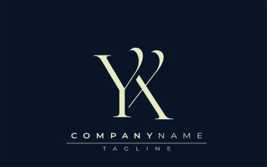 YX soyut logosu. Zarif Tasarlanmış Minimalist Monogram Logosu ve Şık Harfler. Sofistike ve gösterişli minimalist monogram benzersiz harf dizaynı.