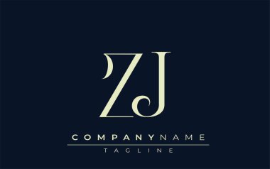 ZJ soyut logosu. Zarif Tasarlanmış Minimalist Monogram Logosu ve Şık Harfler. Sofistike ve gösterişli minimalist monogram benzersiz harf dizaynı.