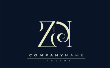 ZN soyut logosu. Zarif Tasarlanmış Minimalist Monogram Logosu ve Şık Harfler. Sofistike ve gösterişli minimalist monogram benzersiz harf dizaynı.