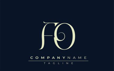 AO soyut logosu. Zarif Tasarlanmış Minimalist Monogram Logosu ve Şık Harfler. Sofistike ve gösterişli minimalist monogram benzersiz harf dizaynı.