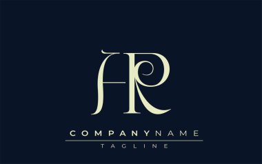 AR soyut logosu. Zarif Tasarlanmış Minimalist Monogram Logosu ve Şık Harfler. Sofistike ve gösterişli minimalist monogram benzersiz harf dizaynı.