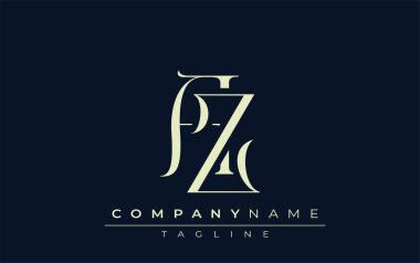 AZ soyut logosu. Zarif Tasarlanmış Minimalist Monogram Logosu ve Şık Harfler. Sofistike ve gösterişli minimalist monogram benzersiz harf dizaynı.