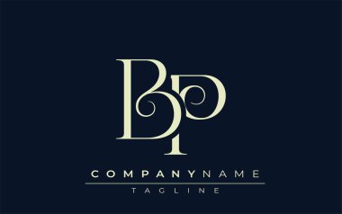 BP soyut logosu. Zarif Tasarlanmış Minimalist Monogram Logosu ve Şık Harfler. Sofistike ve gösterişli minimalist monogram benzersiz harf dizaynı.