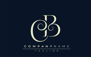 CB soyut logosu. Zarif Tasarlanmış Minimalist Monogram Logosu ve Şık Harfler. Sofistike ve gösterişli minimalist monogram benzersiz harf dizaynı.