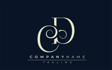 CD soyut logo. Zarif Tasarlanmış Minimalist Monogram Logosu ve Şık Harfler. Sofistike ve gösterişli minimalist monogram benzersiz harf dizaynı.