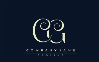 CG soyut logosu. Zarif Tasarlanmış Minimalist Monogram Logosu ve Şık Harfler. Sofistike ve gösterişli minimalist monogram benzersiz harf dizaynı.