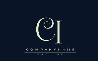 CI soyut logosu. Zarif Tasarlanmış Minimalist Monogram Logosu ve Şık Harfler. Sofistike ve gösterişli minimalist monogram benzersiz harf dizaynı.