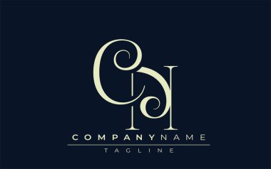 CN soyut logosu. Zarif Tasarlanmış Minimalist Monogram Logosu ve Şık Harfler. Sofistike ve gösterişli minimalist monogram benzersiz harf dizaynı.