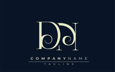 DN soyut logosu. Zarif Tasarlanmış Minimalist Monogram Logosu ve Şık Harfler. Sofistike ve gösterişli minimalist monogram benzersiz harf dizaynı.