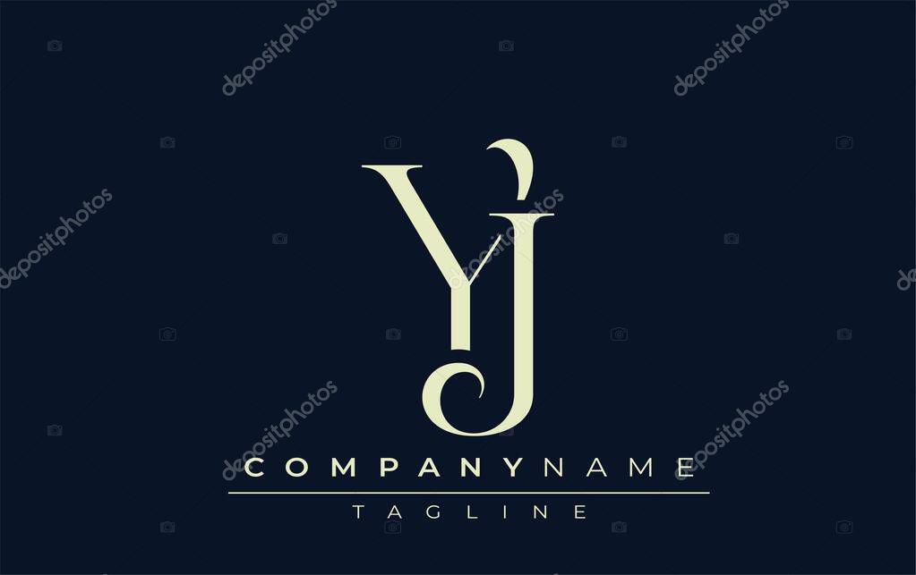 YJ abstract Logo. Elegantly Designed Minimalist Monogram Logo with Stylish Lettering. Sophisticated and sleek minimalist monogram showcasing unique lettering design.