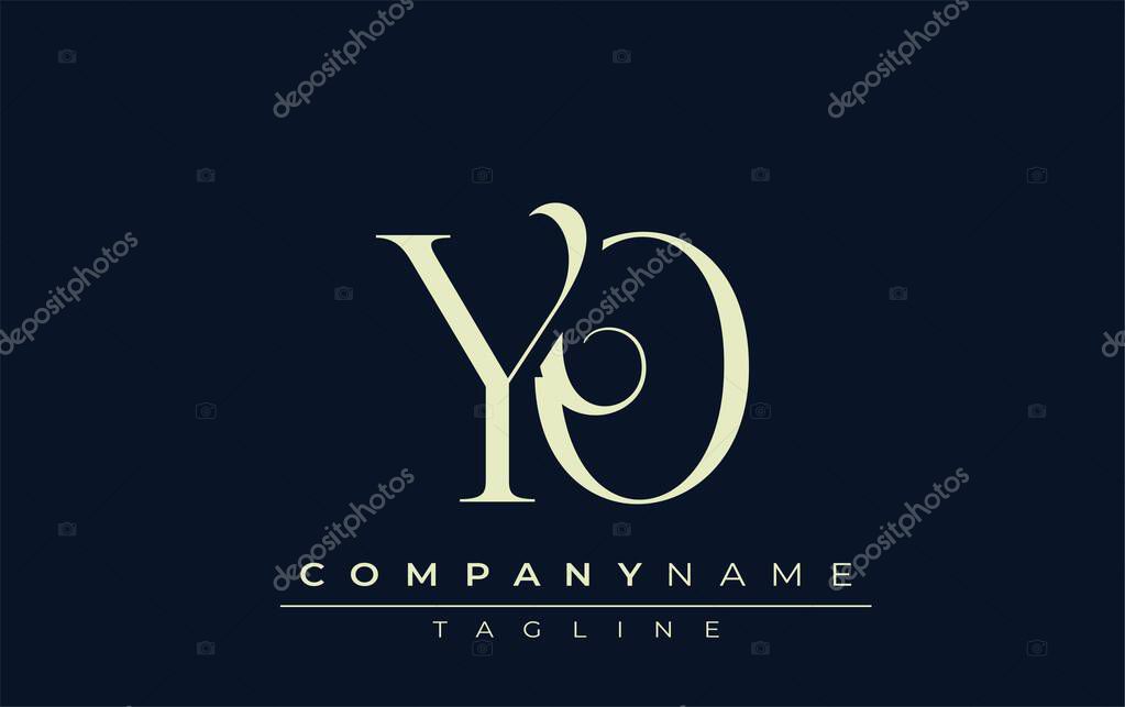 YO abstract Logo. Elegantly Designed Minimalist Monogram Logo with Stylish Lettering. Sophisticated and sleek minimalist monogram showcasing unique lettering design.