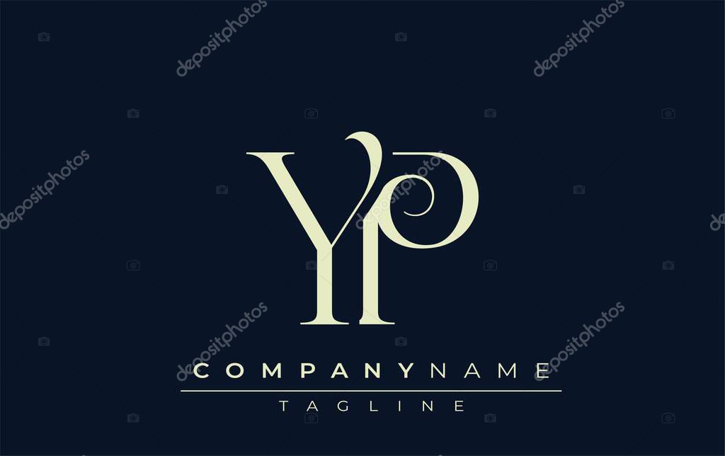 YP abstract Logo. Elegantly Designed Minimalist Monogram Logo with Stylish Lettering. Sophisticated and sleek minimalist monogram showcasing unique lettering design.