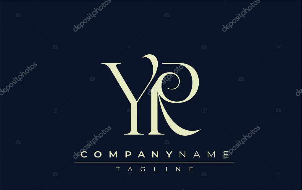 YR abstract Logo. Elegantly Designed Minimalist Monogram Logo with Stylish Lettering. Sophisticated and sleek minimalist monogram showcasing unique lettering design.