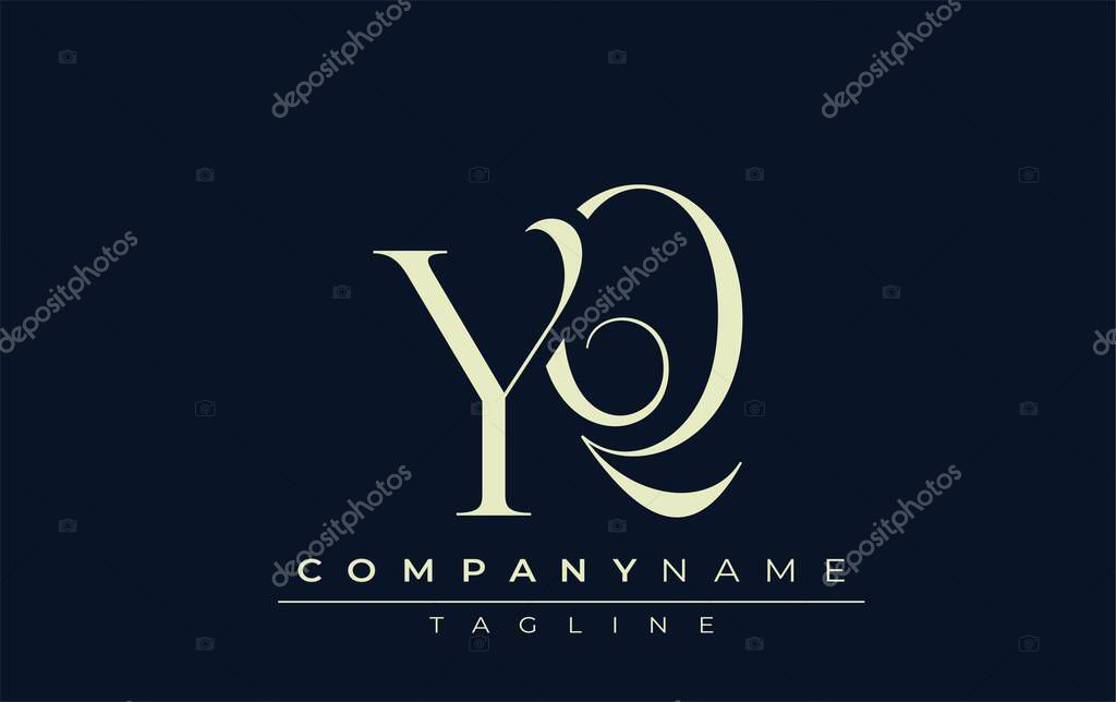 YQ abstract Logo. Elegantly Designed Minimalist Monogram Logo with Stylish Lettering. Sophisticated and sleek minimalist monogram showcasing unique lettering design.