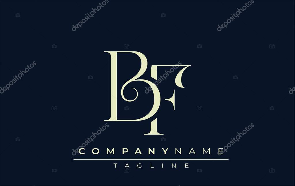 BF abstract Logo. Elegantly Designed Minimalist Monogram Logo with Stylish Lettering. Sophisticated and sleek minimalist monogram showcasing unique lettering design.
