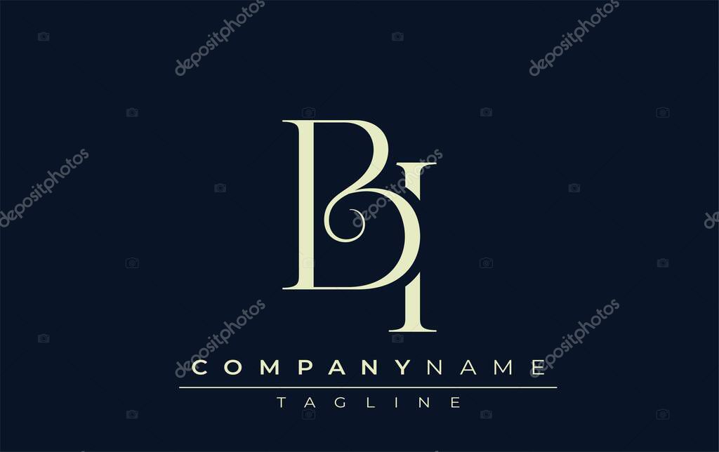 BI abstract Logo. Elegantly Designed Minimalist Monogram Logo with Stylish Lettering. Sophisticated and sleek minimalist monogram showcasing unique lettering design.