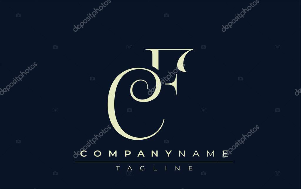 CF abstract Logo. Elegantly Designed Minimalist Monogram Logo with Stylish Lettering. Sophisticated and sleek minimalist monogram showcasing unique lettering design.