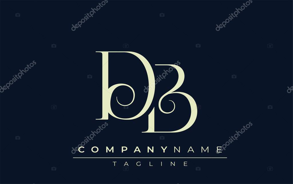 DB abstract Logo. Elegantly Designed Minimalist Monogram Logo with Stylish Lettering. Sophisticated and sleek minimalist monogram showcasing unique lettering design.