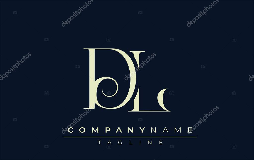 DL abstract Logo. Elegantly Designed Minimalist Monogram Logo with Stylish Lettering. Sophisticated and sleek minimalist monogram showcasing unique lettering design.