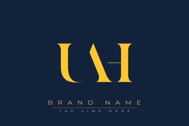 UAH soyut harf logosu tasarımı. Bu logo üç soyut harf tarafından tasarlanmıştır..