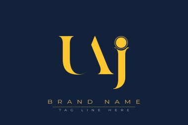 UAJ soyut harf logosu tasarımı. Bu logo üç soyut harf tarafından tasarlanmıştır..