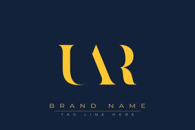 UAR soyut harf logosu tasarımı. Bu logo üç soyut harf tarafından tasarlanmıştır..