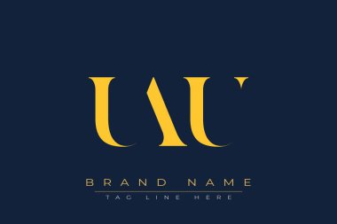 UAU soyut harf logosu tasarımı. Bu logo üç soyut harf tarafından tasarlanmıştır..