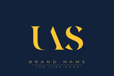 UAS soyut harf logosu tasarımı. Bu logo üç soyut harf tarafından tasarlanmıştır..