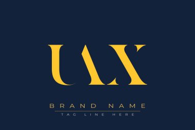 UAX soyut harf logosu tasarımı. Bu logo üç soyut harf tarafından tasarlanmıştır..