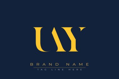 UAY soyut harf logosu tasarımı. Bu logo üç soyut harf tarafından tasarlanmıştır..