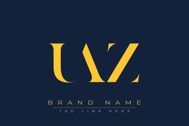 UAZ soyut harf logosu tasarımı. Bu logo üç soyut harf tarafından tasarlanmıştır..