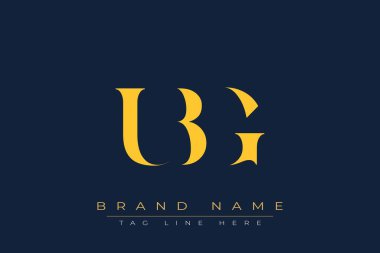 UBG soyut harf logosu tasarımı. Bu logo üç soyut harf tarafından tasarlanmıştır..