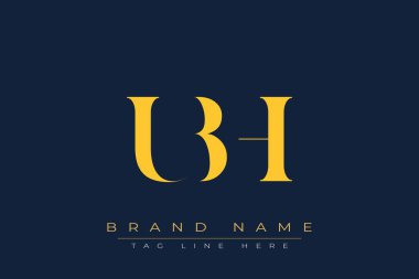 UBH soyut harf logosu tasarımı. Bu logo üç soyut harf tarafından tasarlanmıştır..