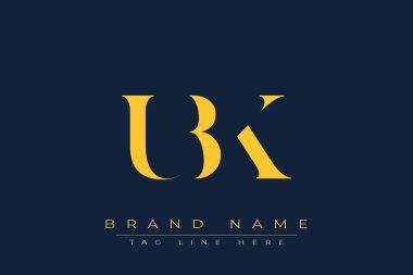 UBK soyut harf logosu tasarımı. Bu logo üç soyut harf tarafından tasarlanmıştır..