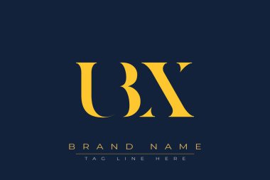 UBX soyut harf logosu tasarımı. Bu logo üç soyut harf tarafından tasarlanmıştır..