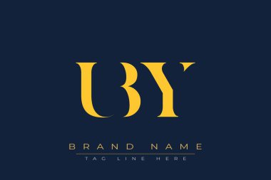 UBY soyut harf logosu tasarımı. Bu logo üç soyut harf tarafından tasarlanmıştır..