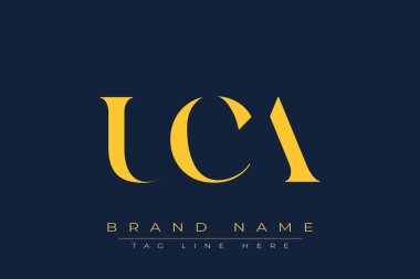 UCA soyut harf logosu tasarımı. Bu logo üç soyut harf tarafından tasarlanmıştır..