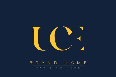 UCE soyut harf logosu tasarımı. Bu logo üç soyut harf tarafından tasarlanmıştır..