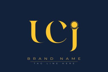UCJ soyut harf logosu tasarımı. Bu logo üç soyut harf tarafından tasarlanmıştır..